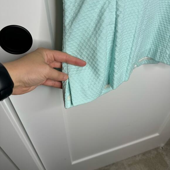 Lilly Pulitzer Annabelle Teal Blue Embroidered Stripe Halter Tank Top Size 2 - Picture 5 of 7